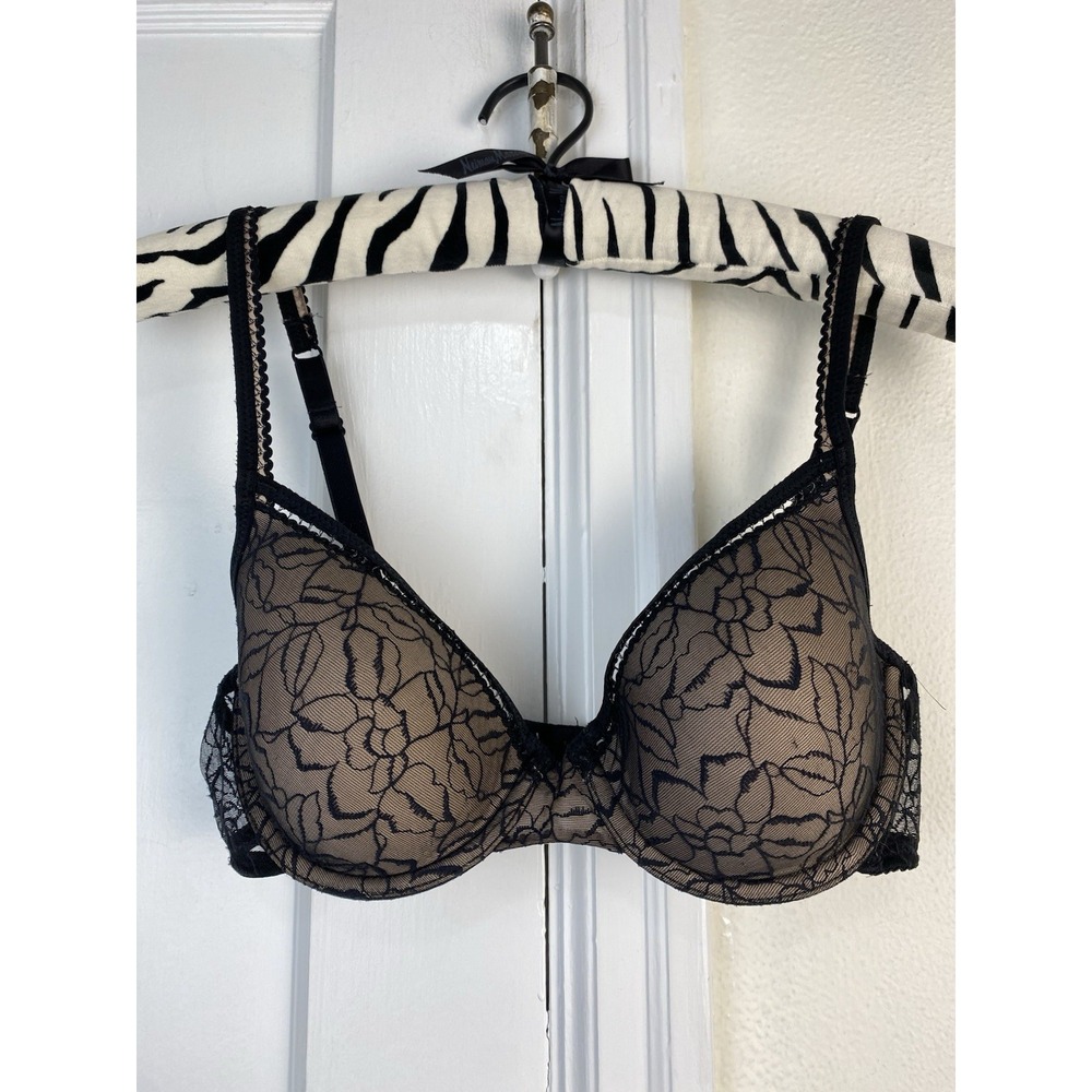 Wacoal 853148 Women's 34C Black Lace Lightly Lined Contour T-Shirt Bra